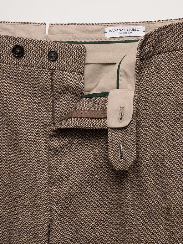 Italian Herringbone Suit Pant