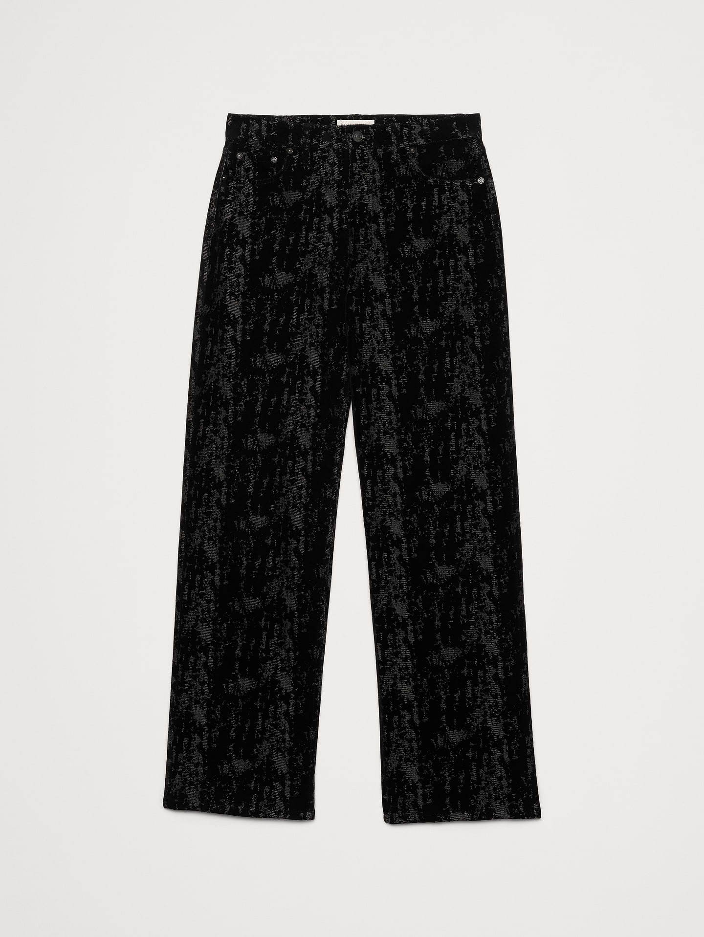 L'image numéro 6 présente Jean ample en denim floqué années 1990 à taille mi-basse