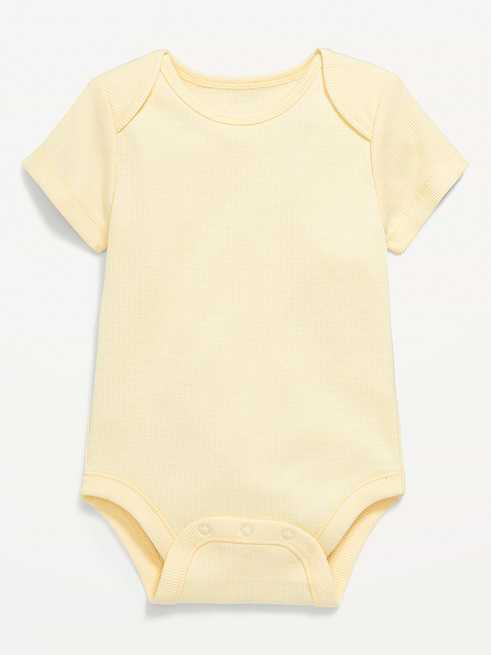 Short Short-Sleeve Textured Ribbed Bodysuit for Baby on clearance at Old Navy — 55% off