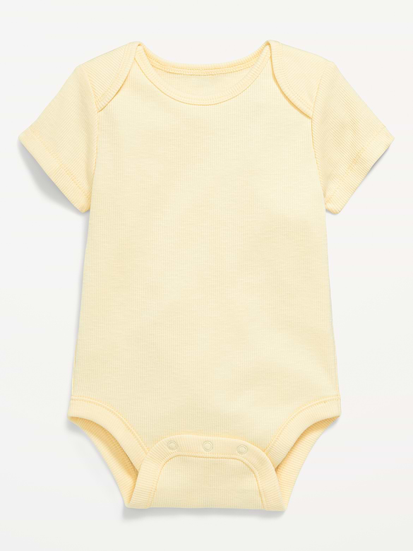 Short-Sleeve Textured Ribbed Bodysuit for Baby