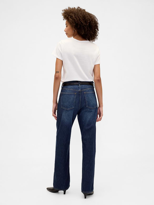 Low Slung Relaxed Straight Jeans