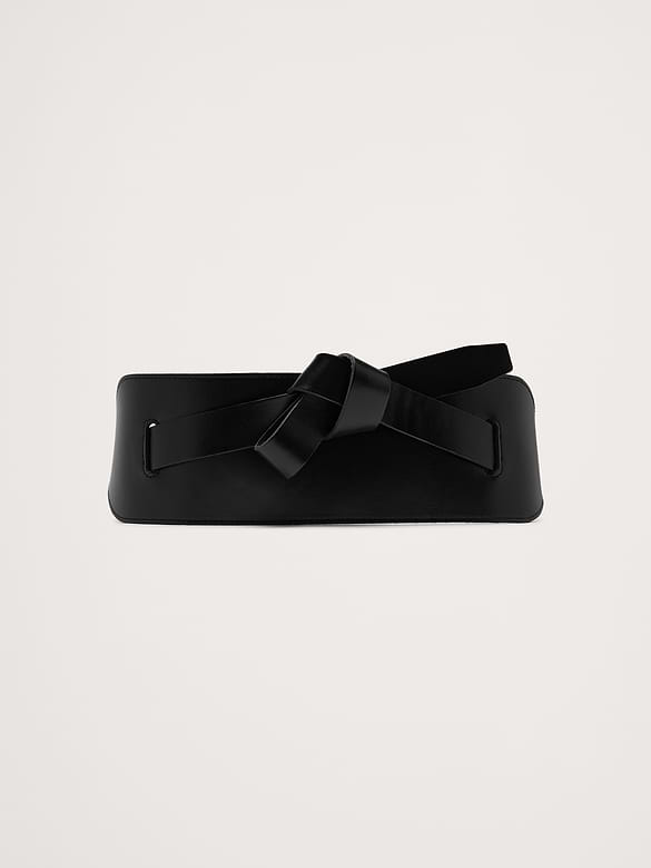 Ceinture corset en cuir noué