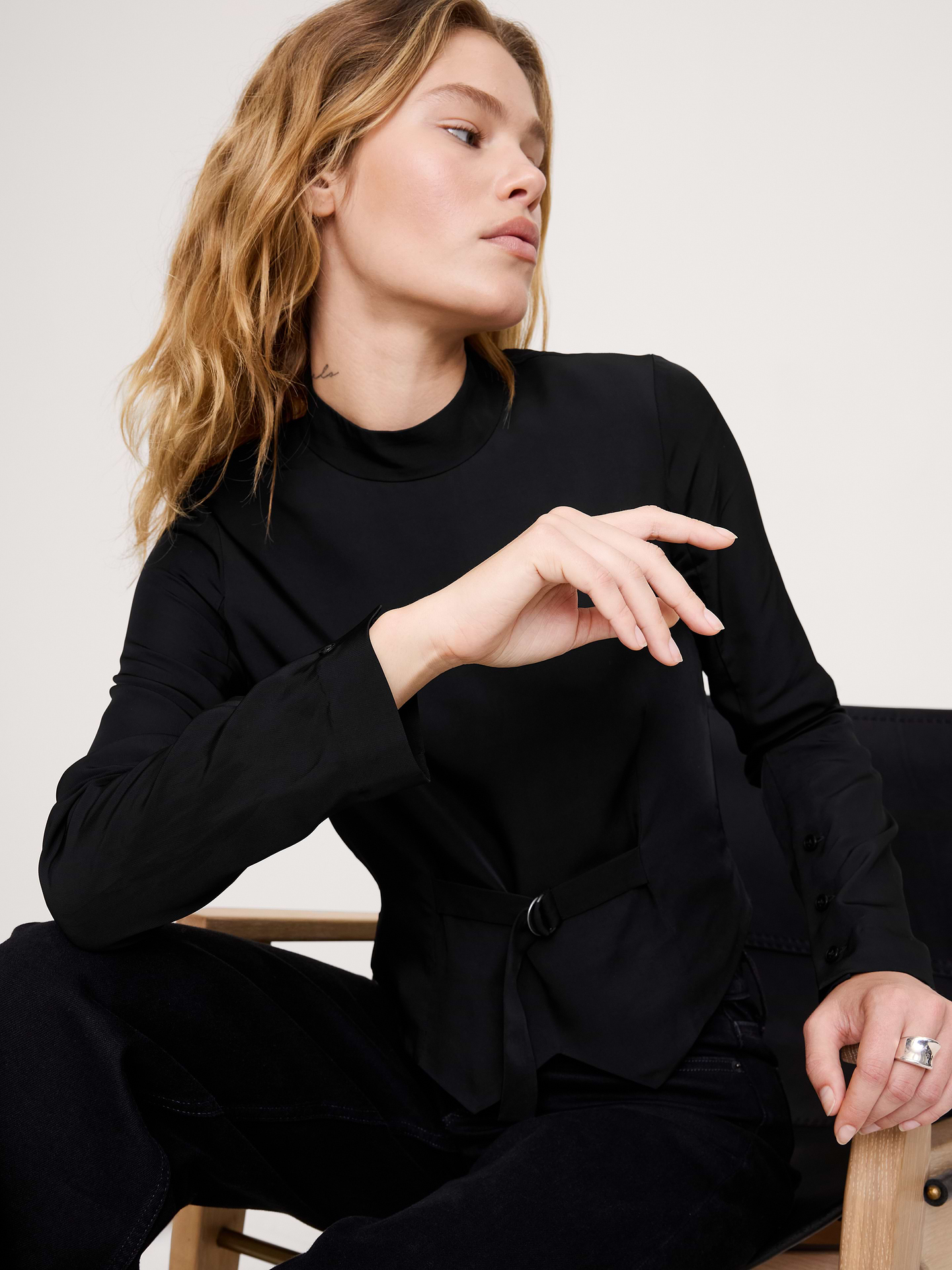 Image number 7 showing, Drapey Mock-Neck Top