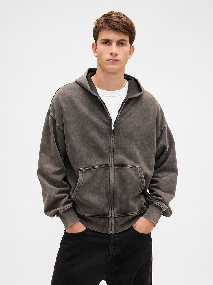 Image number 1 showing, Adult Heavyweight Oversized Zip Hoodie