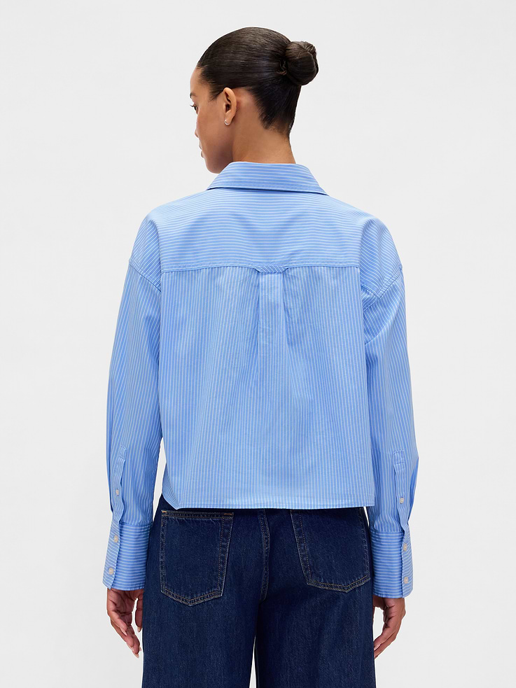 Image number 3 showing, Organic Cotton Straight-Hem Crop Shirt