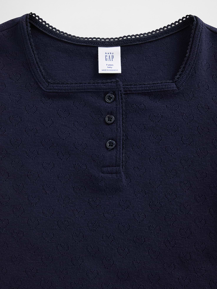 Image number 3 showing, Baby & Toddler Pointelle Henley Top