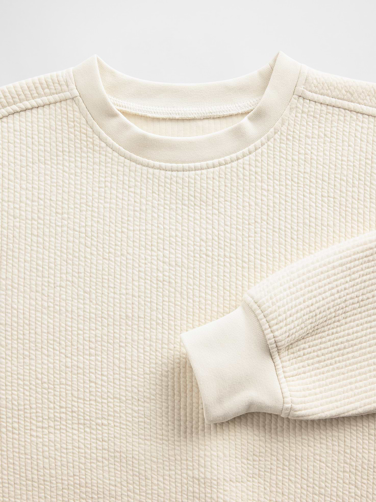 Image 3 of 3, Kids Relaxed Jacquard Crewneck Sweatshirt