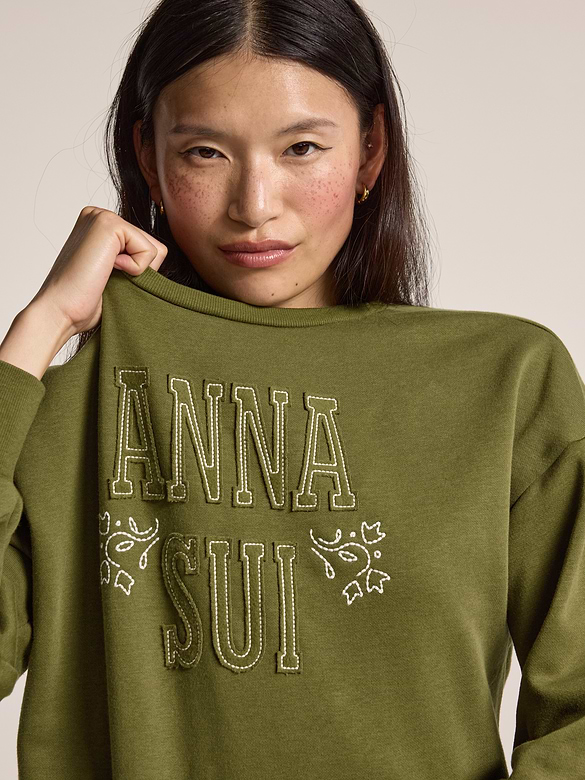 Chandail ras du cou en molleton à imprimé Old Navy x Anna Sui