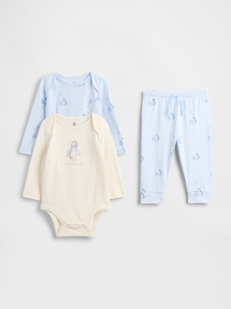 Image number 1 showing, Baby Organic Cotton Bodysuit Outfit Set (3-Pack)