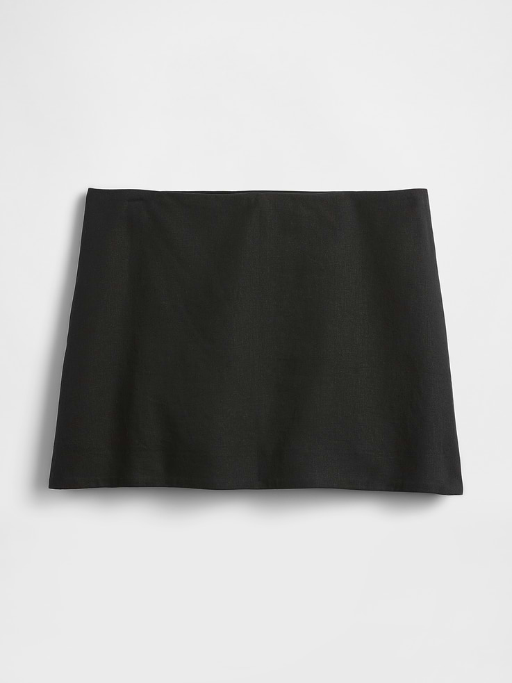 Image 5 of 5, Low Rise Linen-Blend Mini Skort