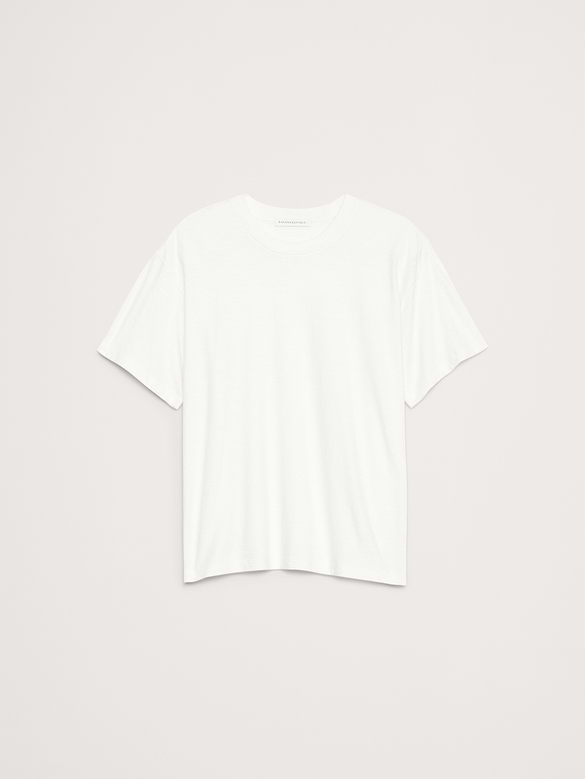 Cotton Slub Boyfriend Crew-Neck T-Shirt