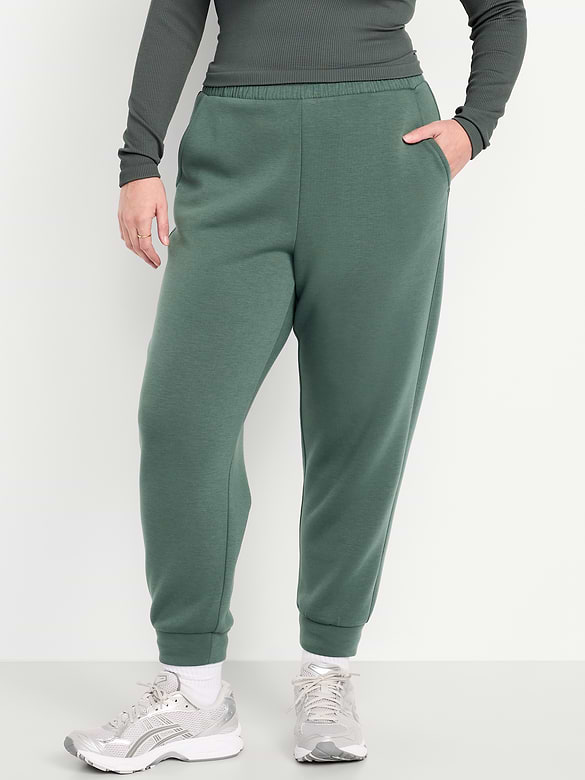 Pantalon de jogging en molleton raffiné à taille haute