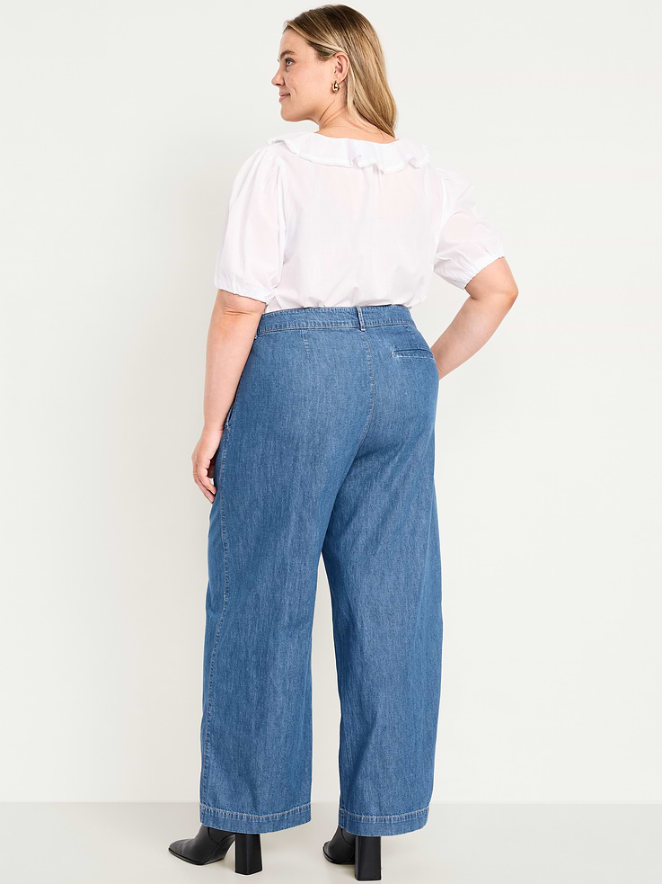 Image number 8 showing, High-Waisted Taylor Trouser Wide-Leg Pants