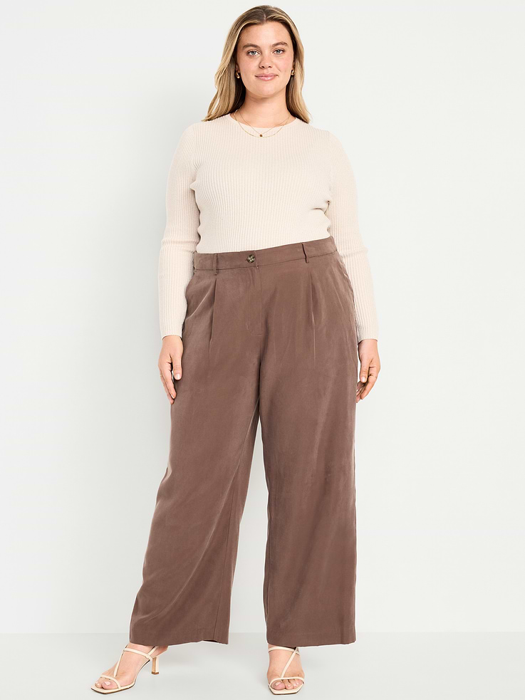 Image number 7 showing, Extra High-Waisted Drapey Trouser Super Wide-Leg Pants