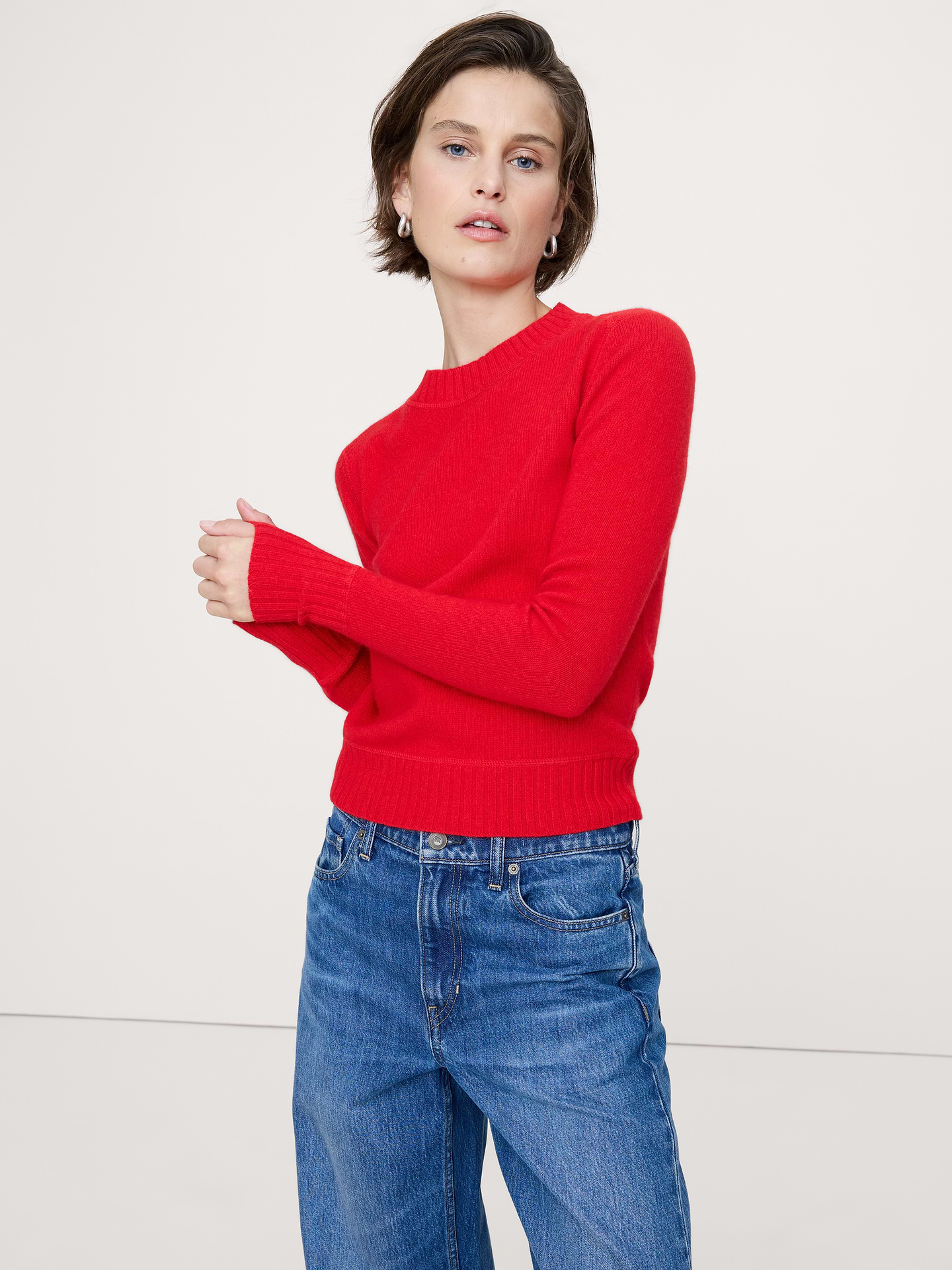 Image number 1 showing, The Fireside Sweater in Merino-Cotton