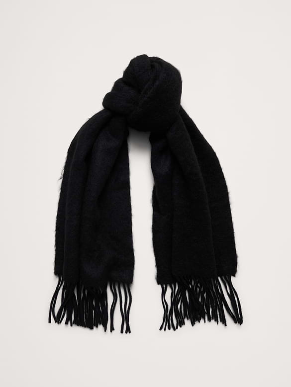 Brushed Alpaca-Wool Blend Scarf