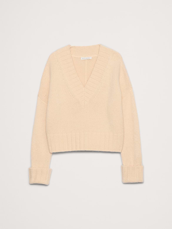 Wool-Alpaca Blend V-Neck Sweater