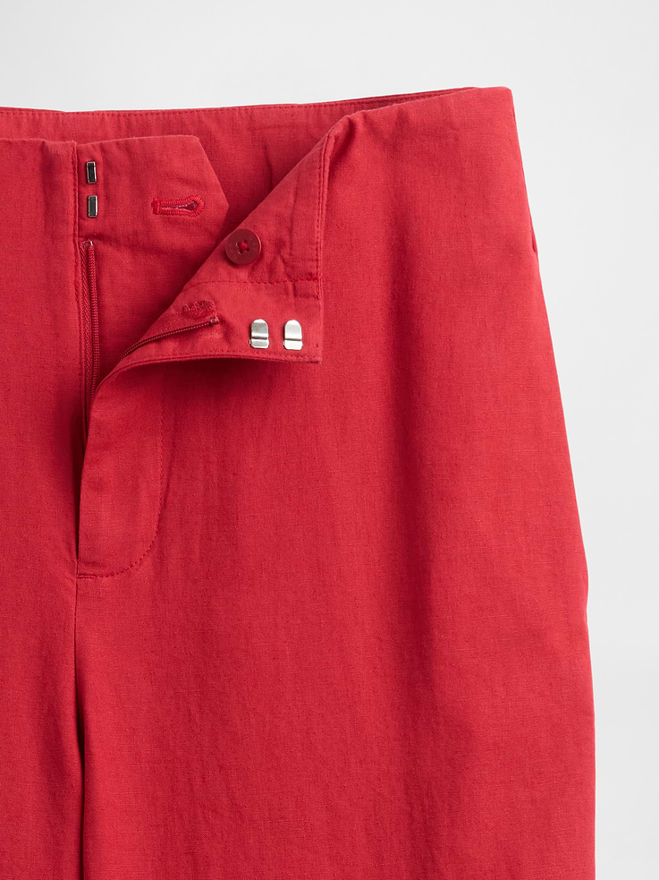 Image number 7 showing, Linen-Blend Relaxed Straight Ankle Pants