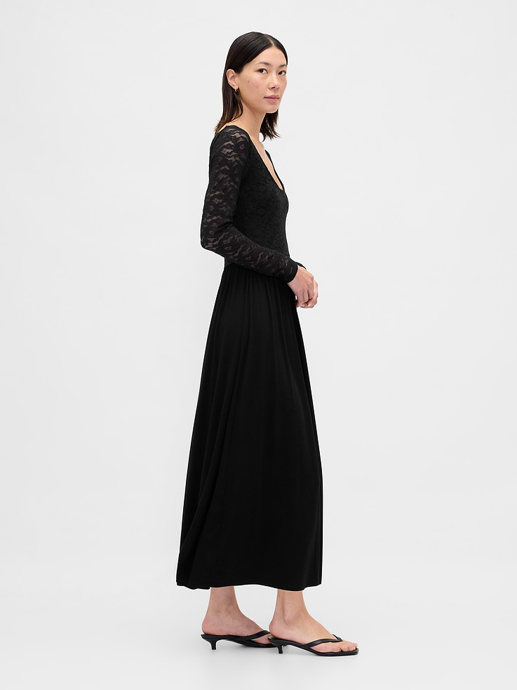Image number 3 showing, Mixed Media Maxi Dress