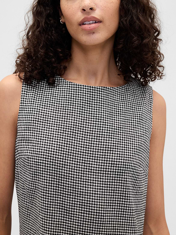 Linen-Blend Apron Mini Dress