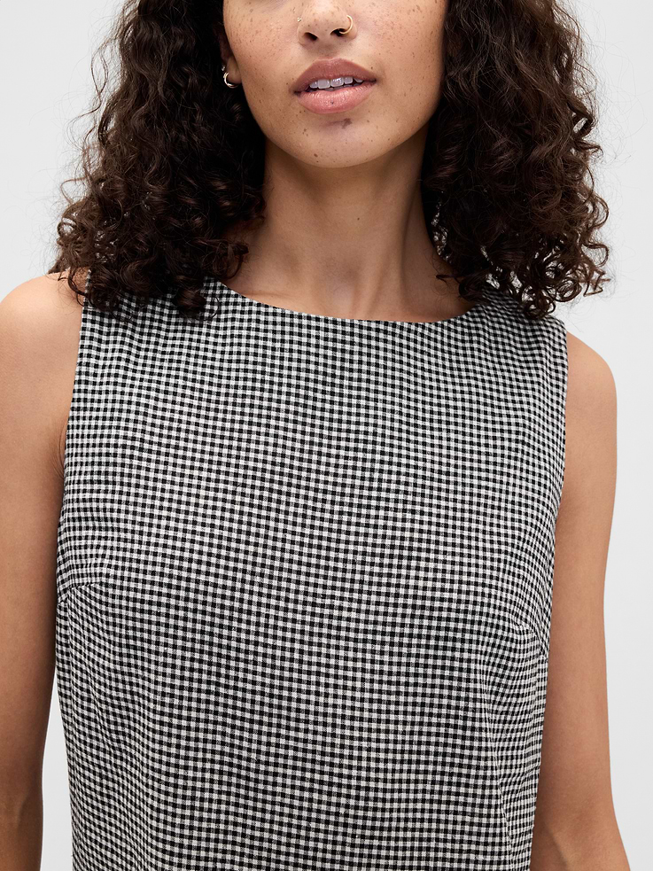 Image number 3 showing, Linen-Blend Apron Mini Dress