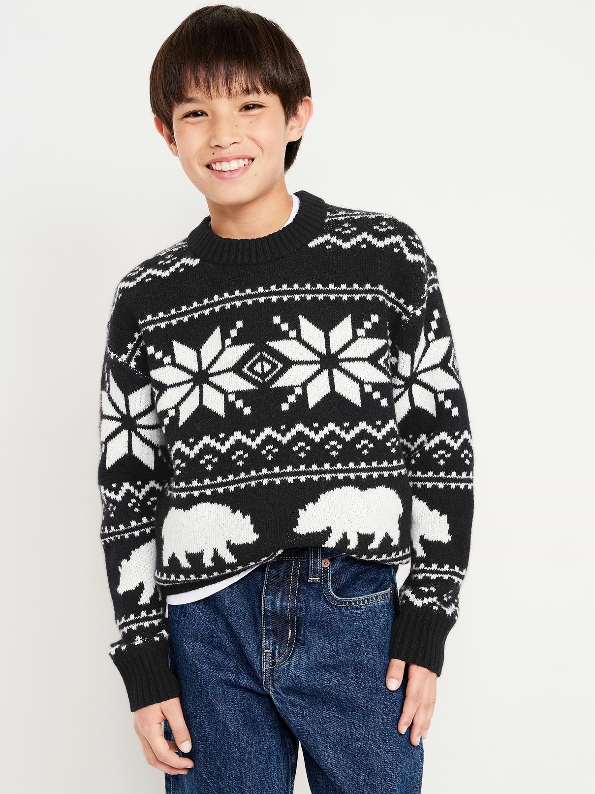 Image number 4 showing, SoSoft Oversized Fair Isle Sweater for Boys