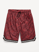 Image 4 of 5, Printed Mesh Basketball Shorts for Boys (At Knee)