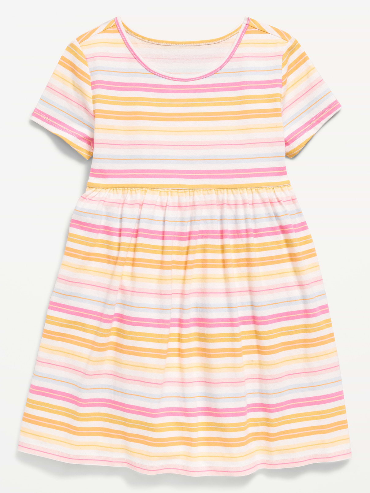 L'image numéro 1 présente Robe à manches courtes en tricot de jersey à motif pour toute-petite