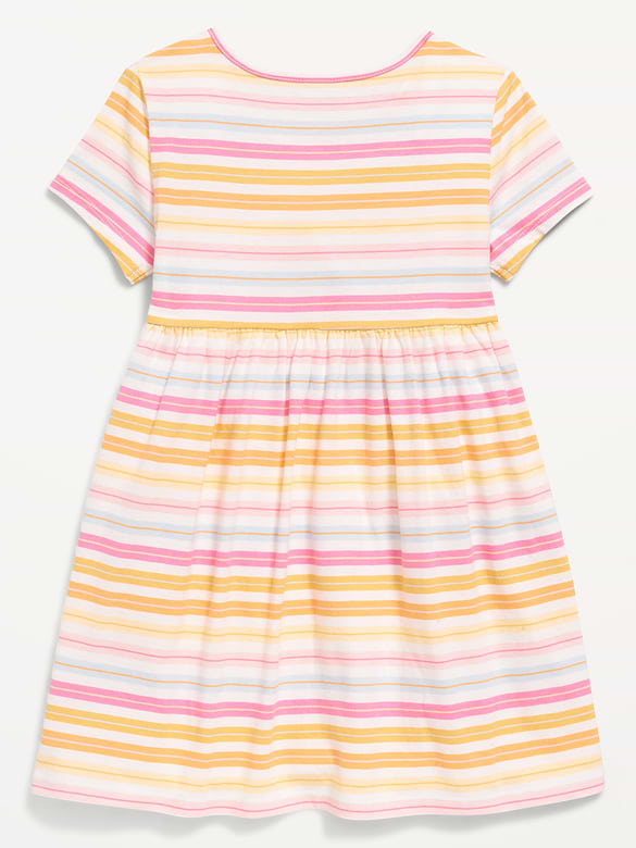 Printed Short-Sleeve Jersey-Knit Dress for Toddler Girls