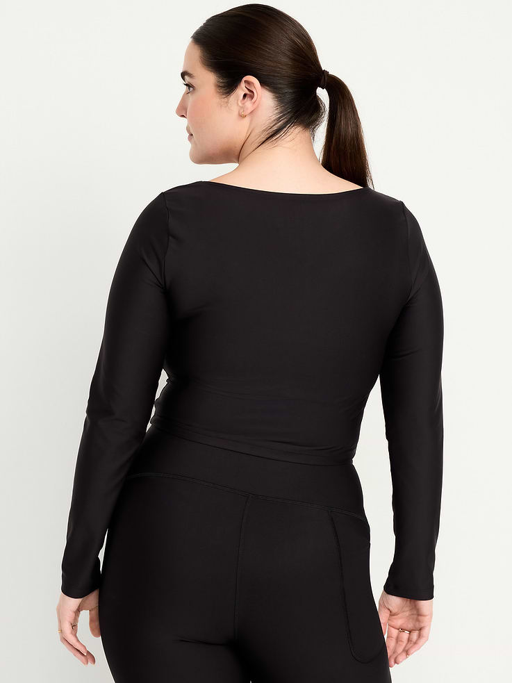 Image 6 of 8, PowerSoft Long-Sleeve Cut-Out Top