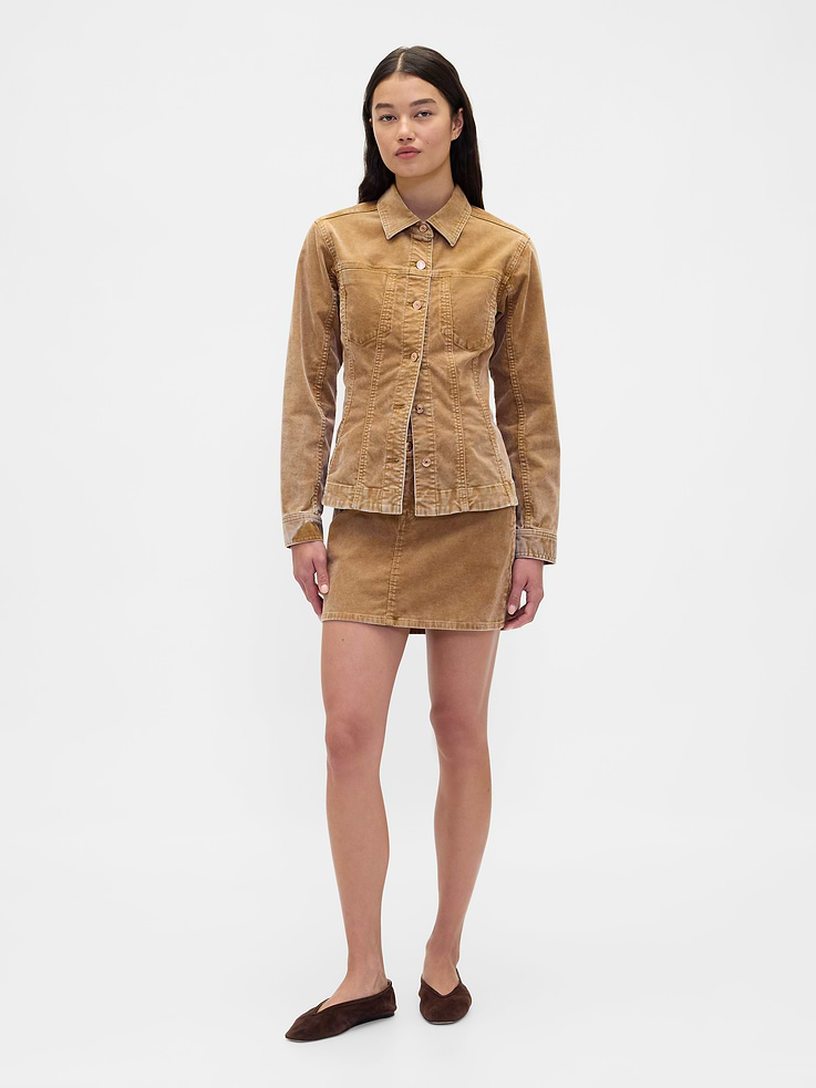 Image number 1 showing, Corduroy Mini Skirt