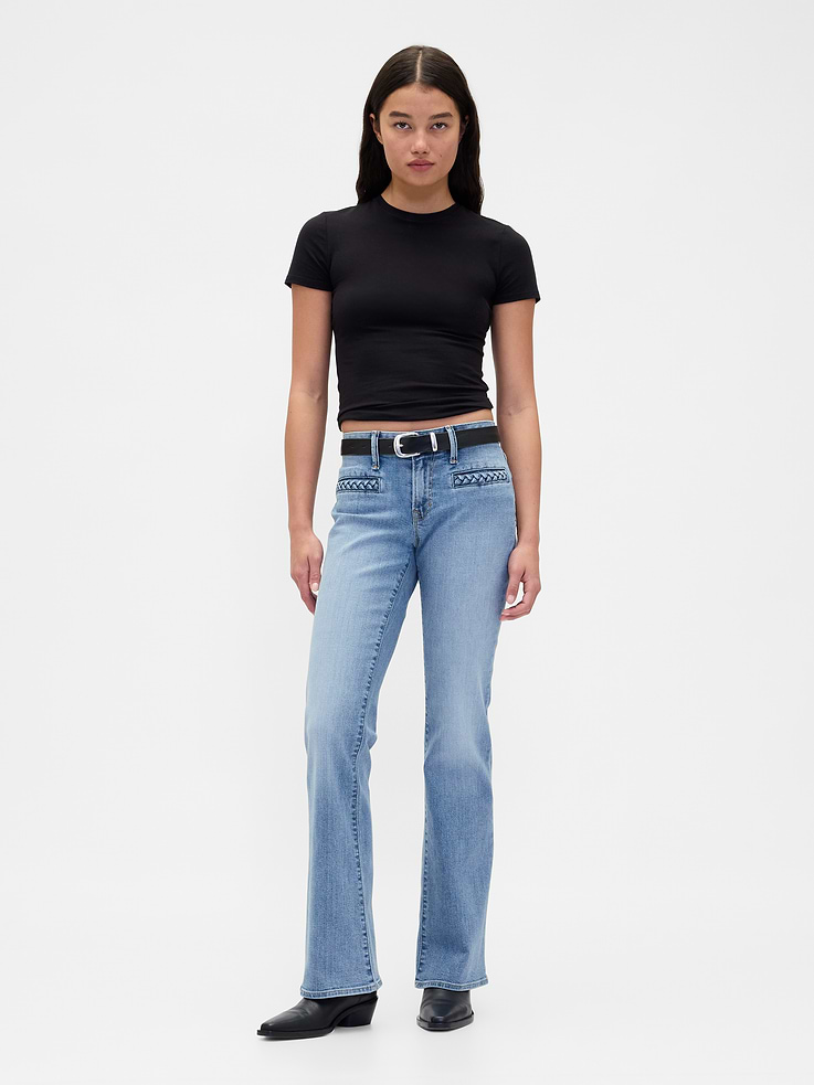 Image number 1 showing, Low Rise Braided Pocket Long & Lean Jeans