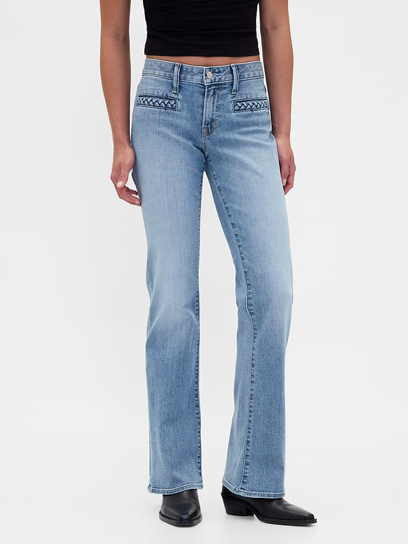 Low Rise Braided Pocket Long & Lean Jeans