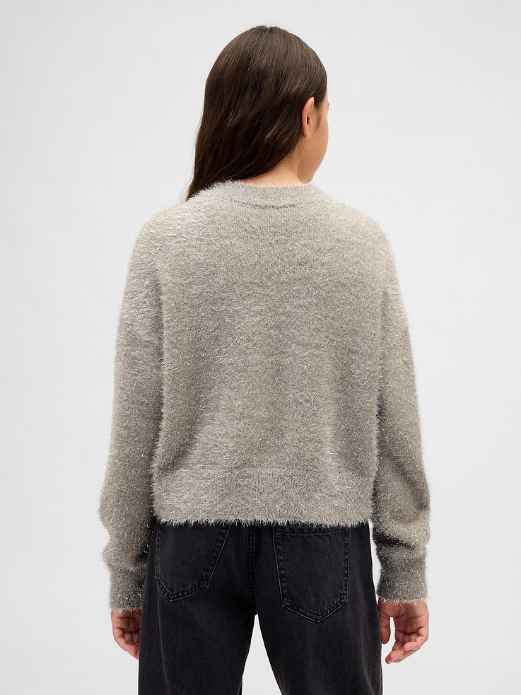 Image number 3 showing, Kids Metallic Eyelash Crewneck Sweater