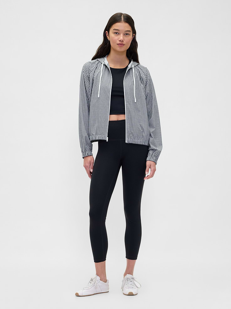 Image number 2 showing, GapFit Tech Gingham Windbreaker