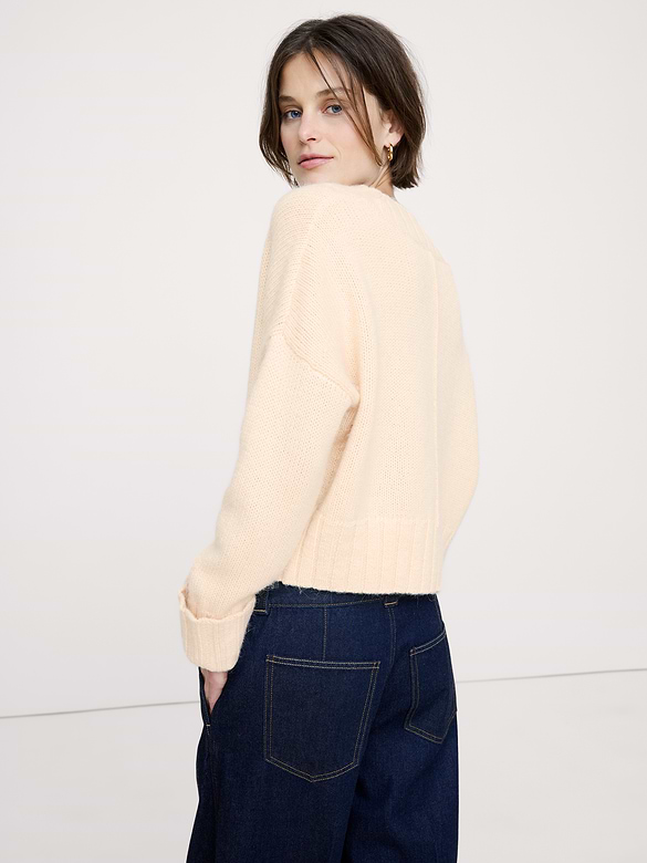 Wool-Alpaca Blend V-Neck Sweater