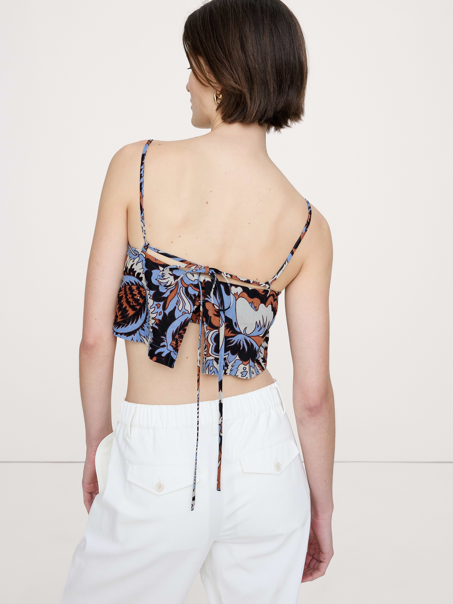 Image number 3 showing, Linen Cropped Cami