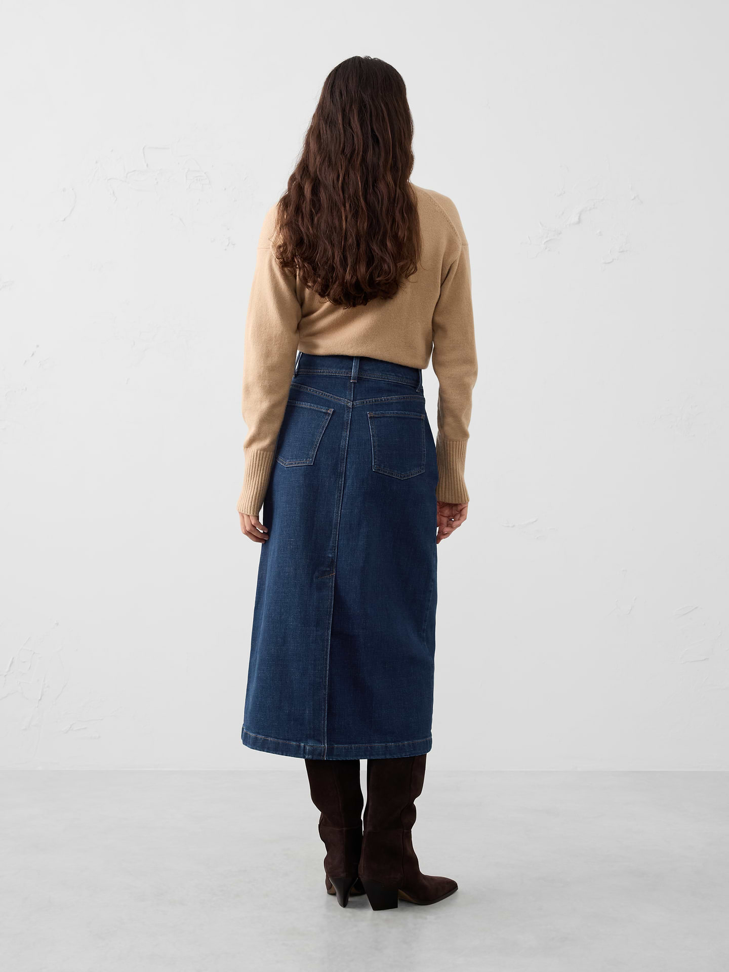Image number 2 showing, Denim Pleated Maxi Skirt