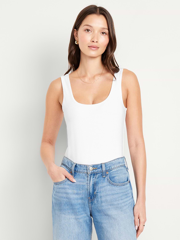 Double-Layer Scoop-Neck Bodysuit