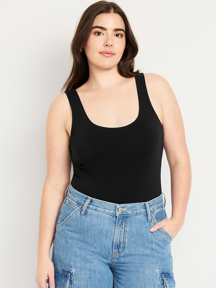 Image number 4 showing, Double-Layer Scoop-Neck Bodysuit