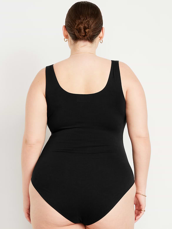 Double-Layer Scoop-Neck Bodysuit