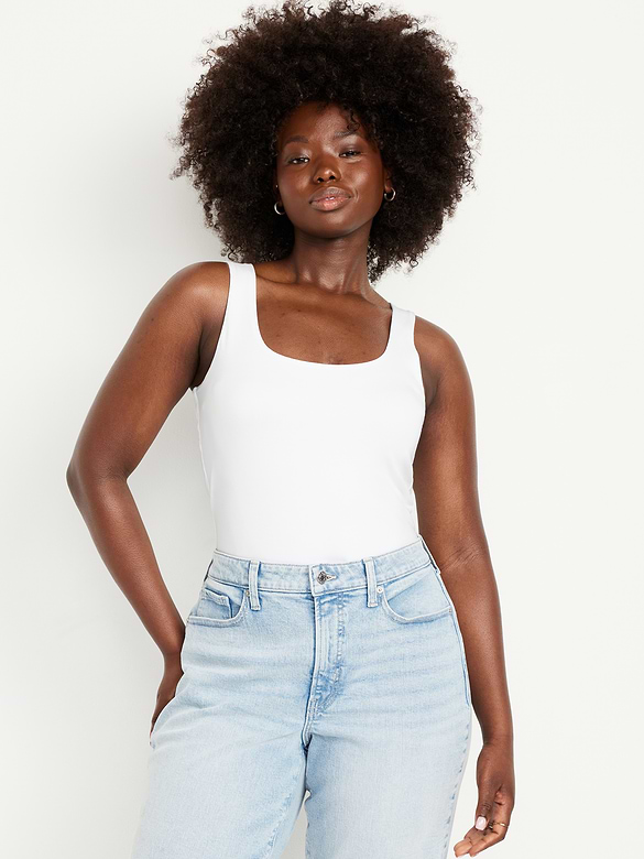 Double-Layer Scoop-Neck Bodysuit