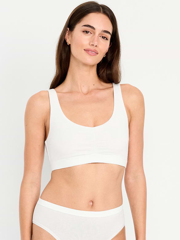Ruched Cotton Bralette