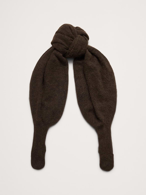 Fuzzy Alpaca-Blend Mitten-Scarf