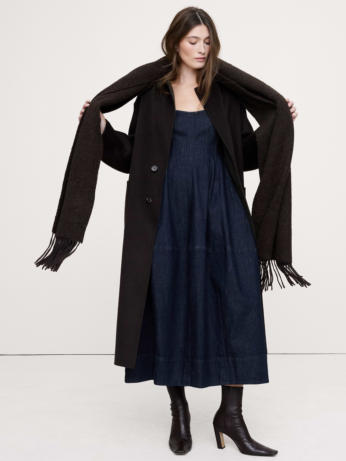 Image number 4 showing, Denim Barrel Midi Dress