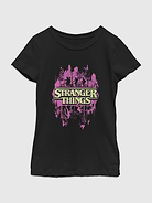 Image 1 of 4, Soft cotton T-shirt., Crewneck., Short sleeves., Officially licensed Stranger Things Silhouette Graphic at front.