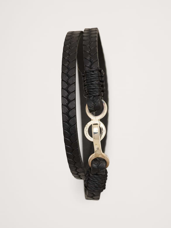 Embossed Leather Double Wrap by Caputo & Co