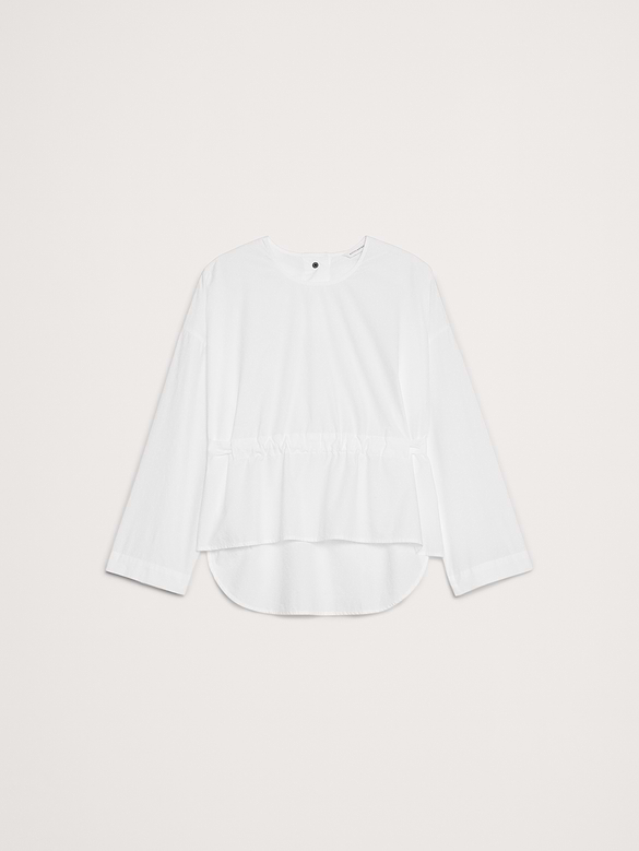Cotton Poplin Cinch-Waist Top