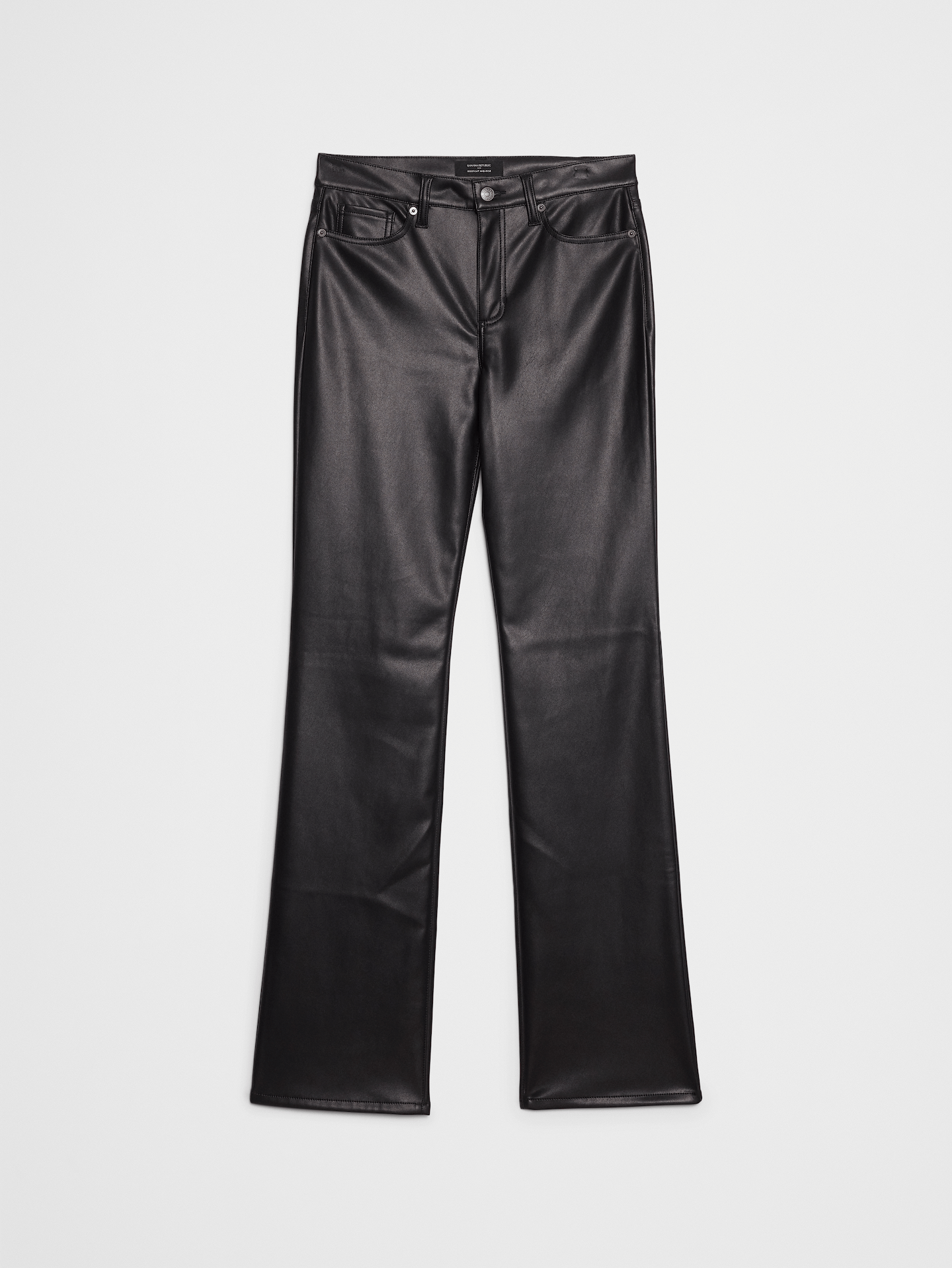 Image number 4 showing, Vegan Leather Bootcut Mid-Rise Pant