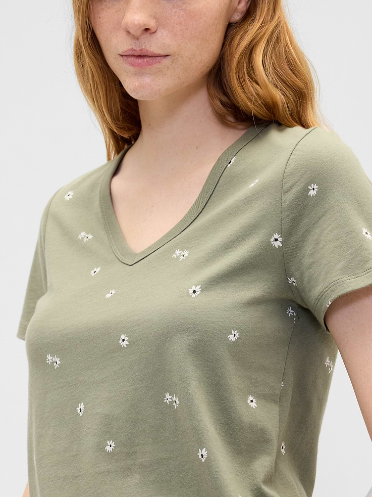 Image 4 of 5, Favorite Print V-Neck T-Shirt